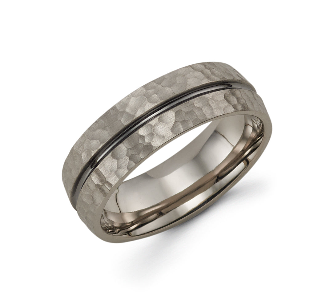 14K Gray Gold Men's Wedding Band Comfort Fit, 6MM