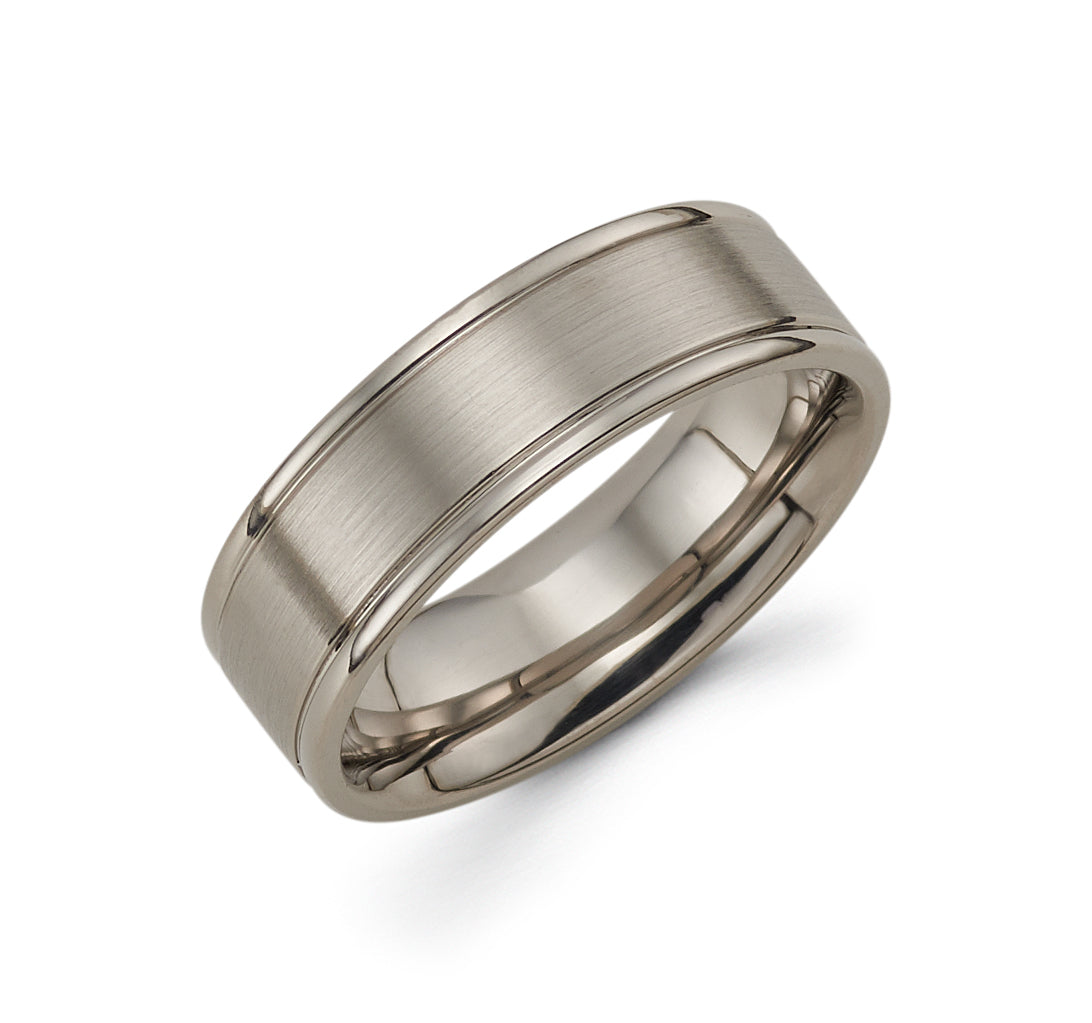 14K Gray Gold Men's Wedding Band Comfort Fit, 6MM