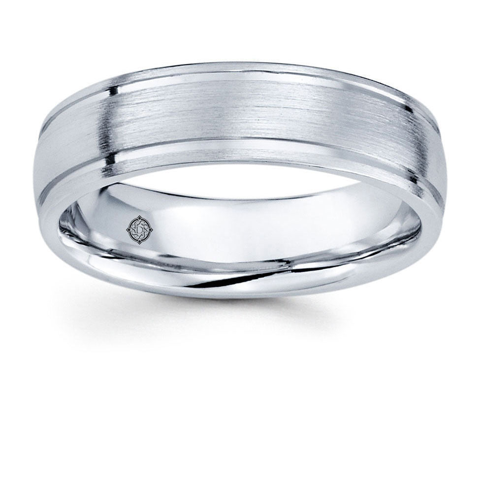 14K White Gold Wedding Band - BAND1136