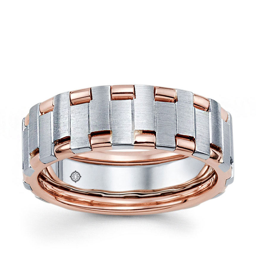 2-Tone 14k Gold Wedding Band - BAND2344