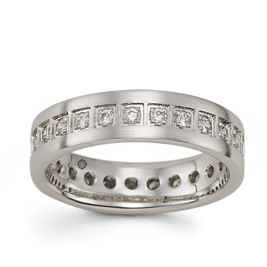 1.0 Carat 14k Satin Finish Diamond Wedding Band - BAND2353