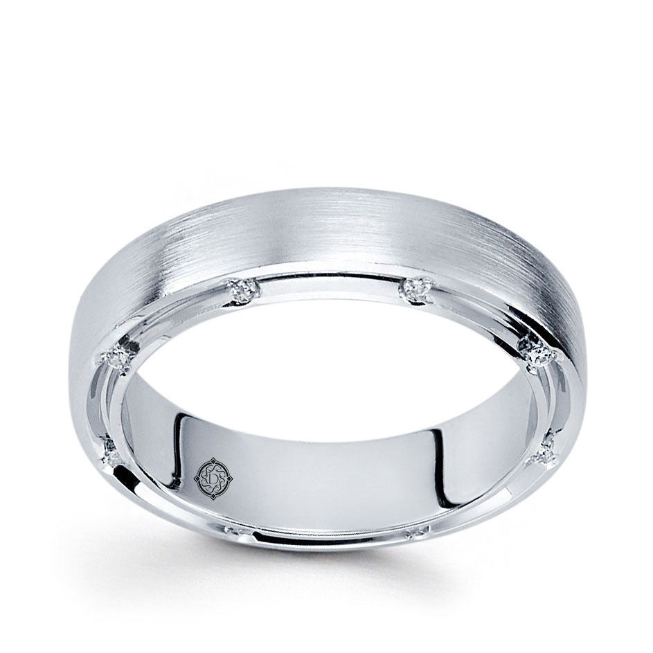 .16 Carat 14k White Gold Diamond Wedding Band - BAND2381