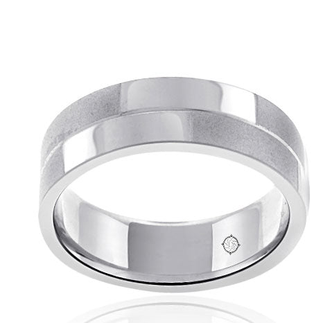 14K White Gold Wedding Band - BAND1118