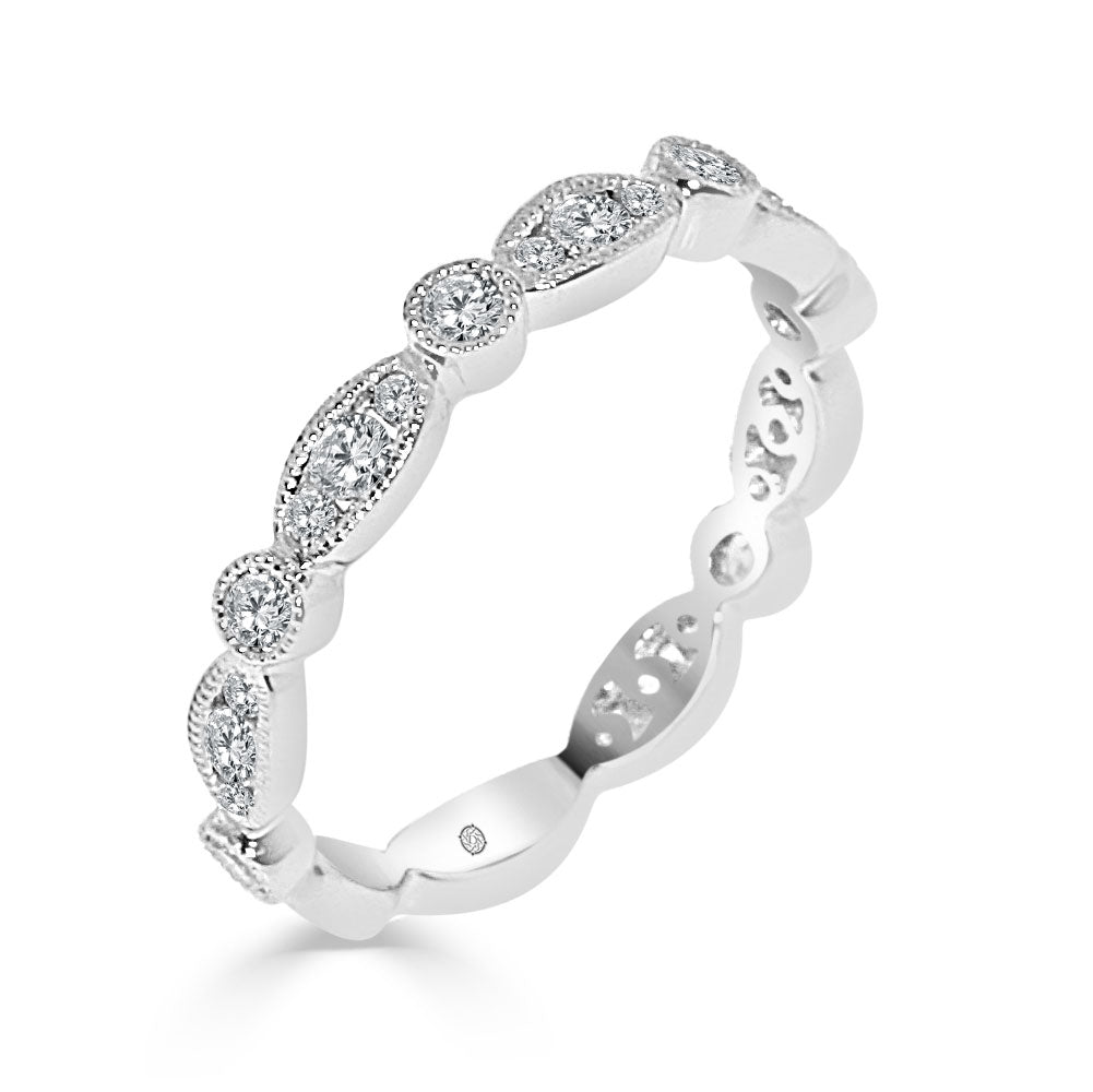 14k White Gold Wedding Band (0.61ctw) - BAND2320