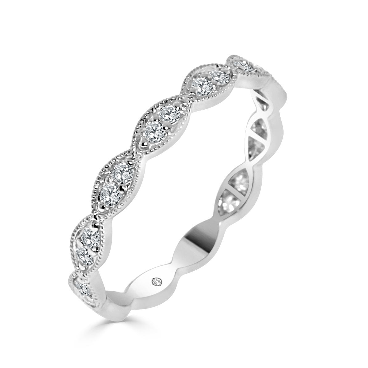 14k White Gold Wedding Band (0.24ctw) - BAND2326