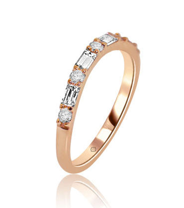 .55 Carat 14k Rose Gold Diamond Wedding Band - BAND2088