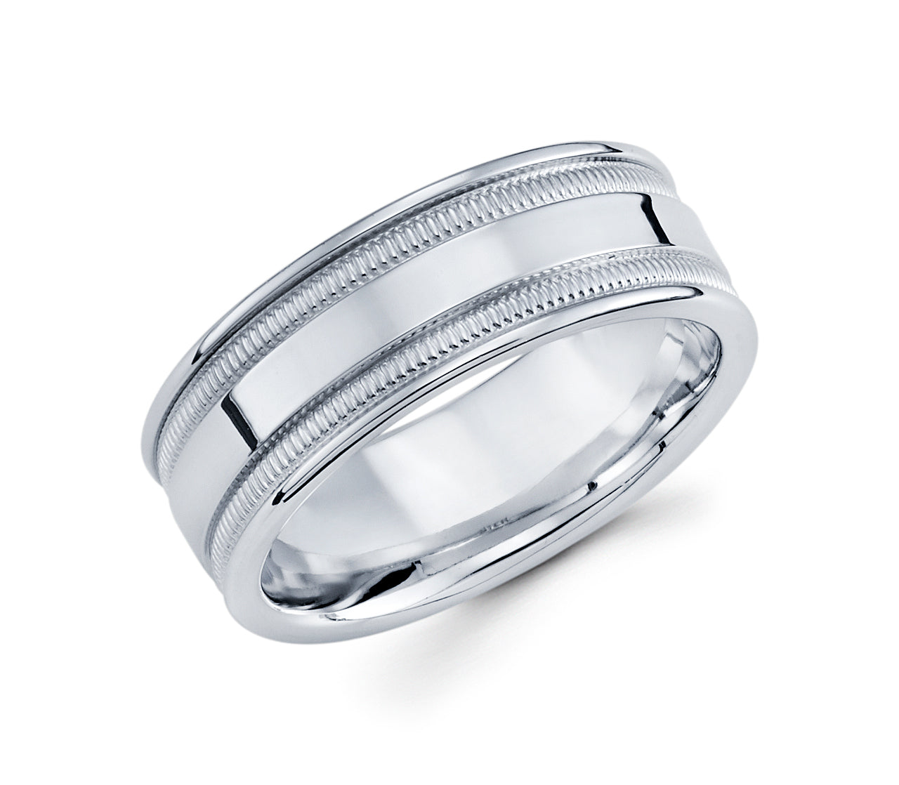 14K White Gold Wedding Band - BAND988