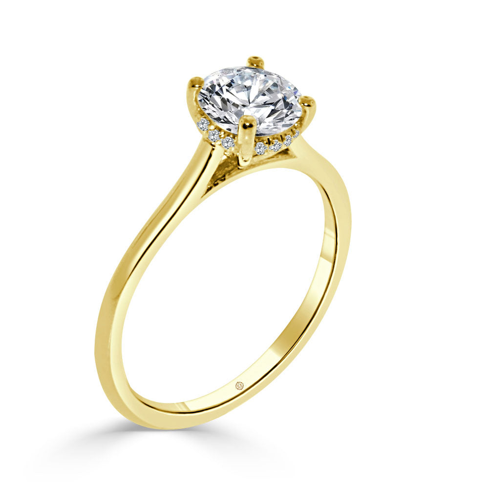 THE BALLERINA I - HIDDEN HALO ENGAGEMENT RING- ER1154