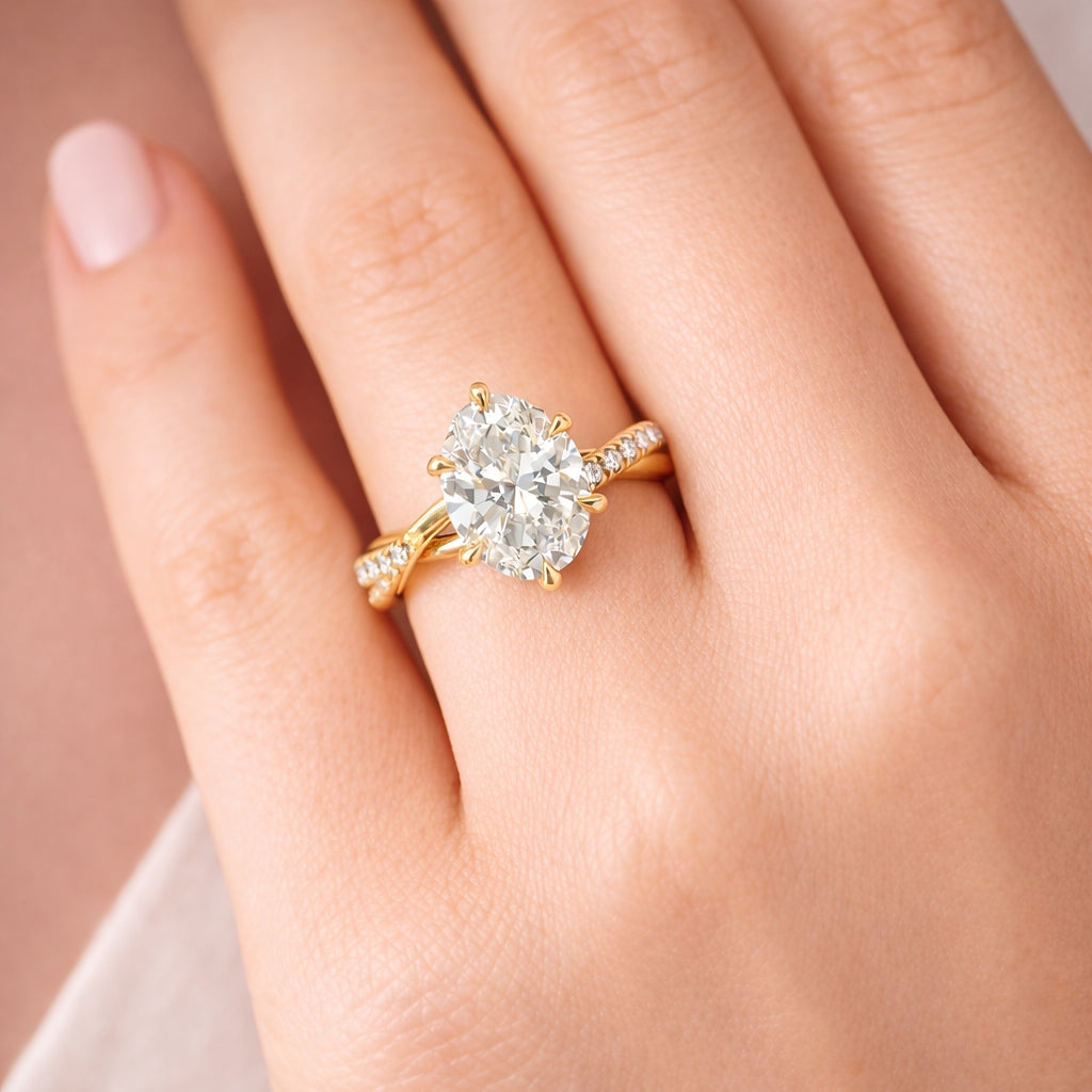 Six-Prong Twisted Band Engagement Ring, ER1476