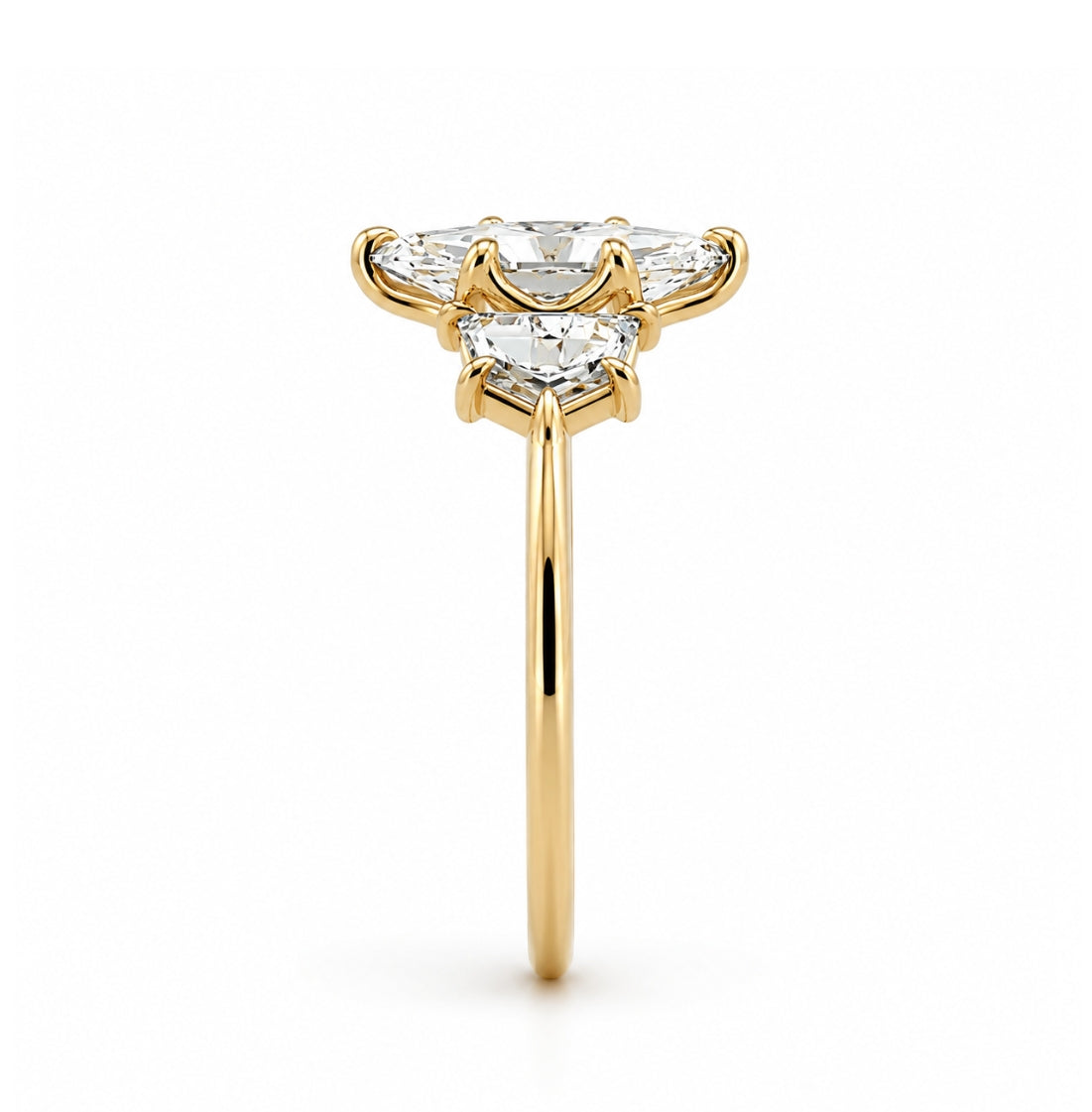 3-Stone Marquise Center Stone Cadillac Cut Side Stones, ER1503
