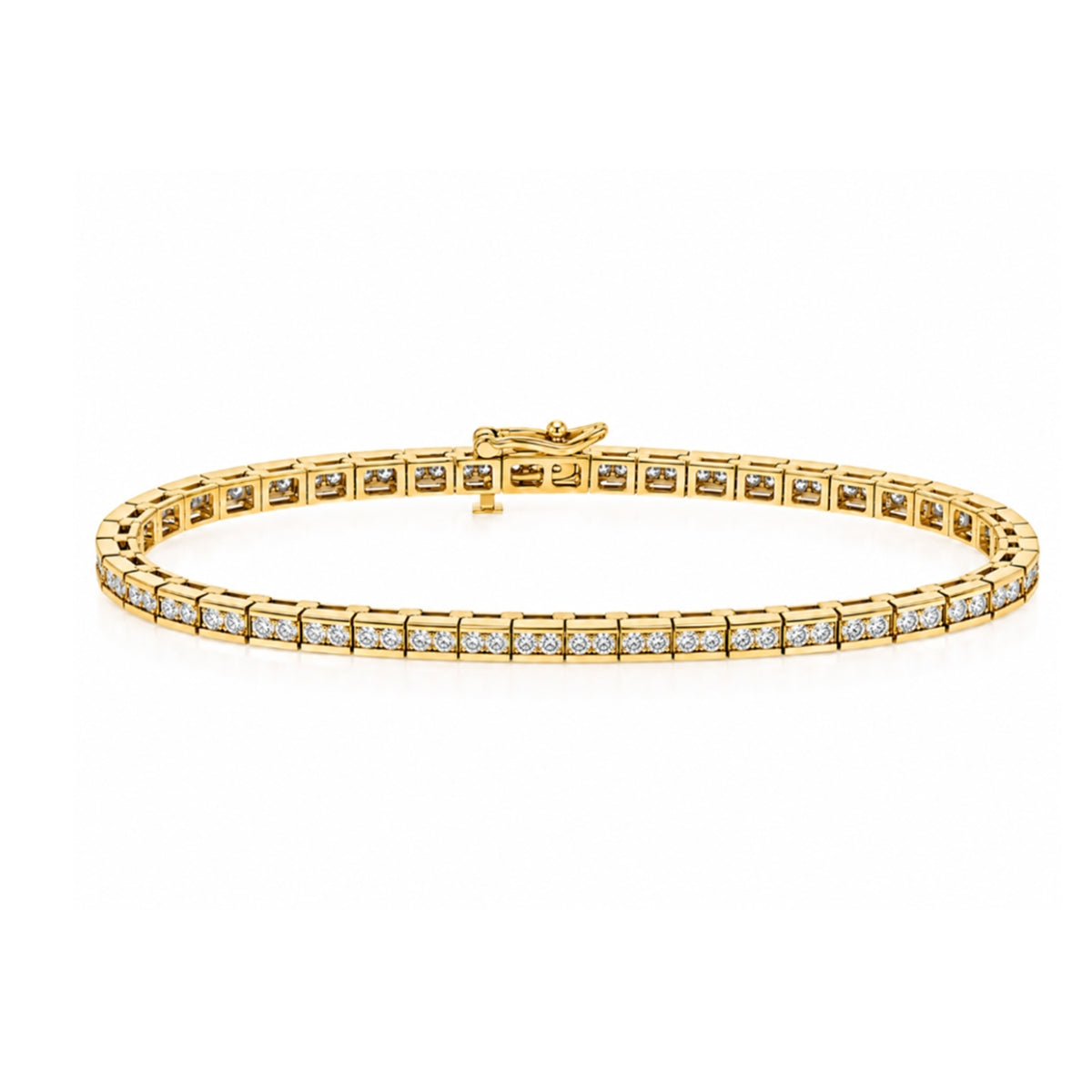 2.0 Carat 14k Yellow Gold Diamond Tennis Bracelet B01174