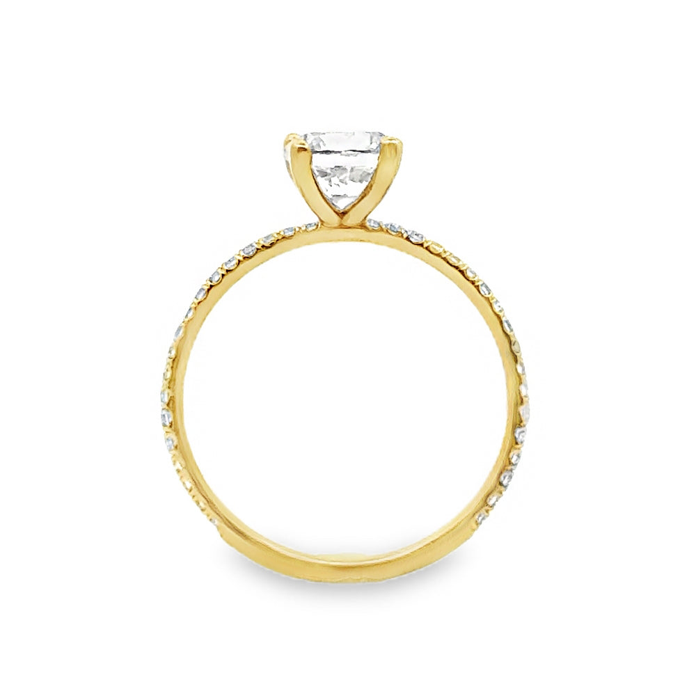 18K Yellow Gold 4-Prong Engagement Ring with Round Cut Center Stone-ER1165