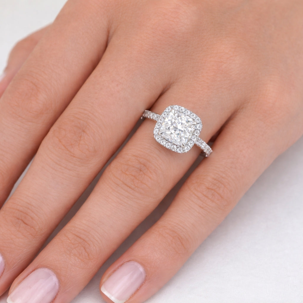 Princess Cut Halo Engagement Ring, ER1375
