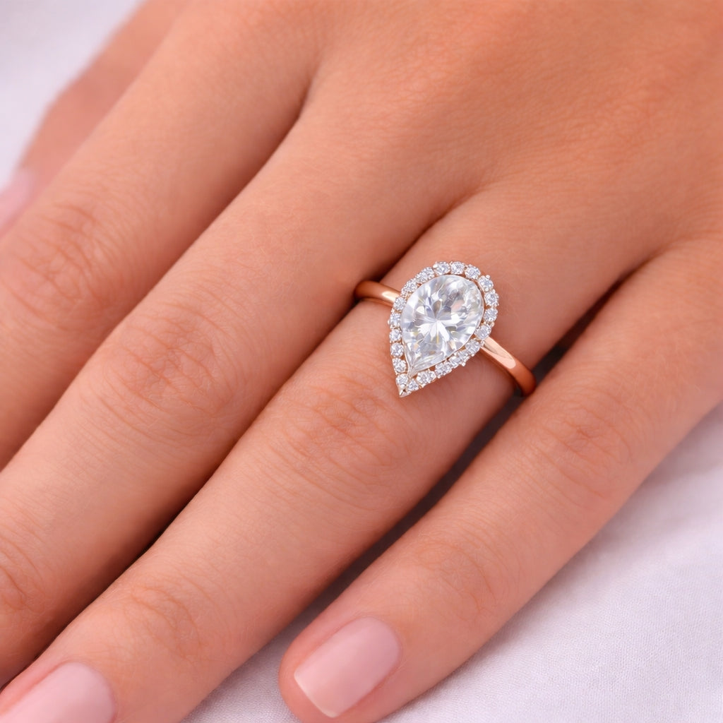 Pear Cut Halo Engagement Ring, ER1378