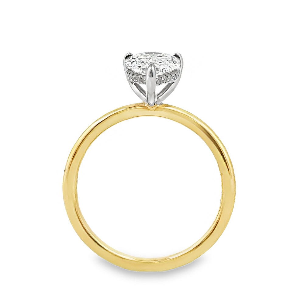 14K Yellow Gold Engagement Ring With Pear Cut Center Stone -ER1442
