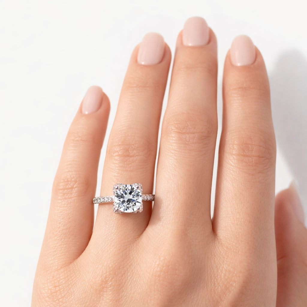 Petal Round Cut Engagement Ring, ER1455