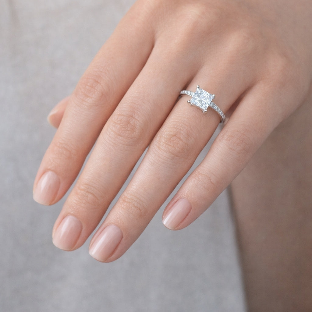 Four Prong Cathedral Hedden Halo Engagement Ring, ER1463