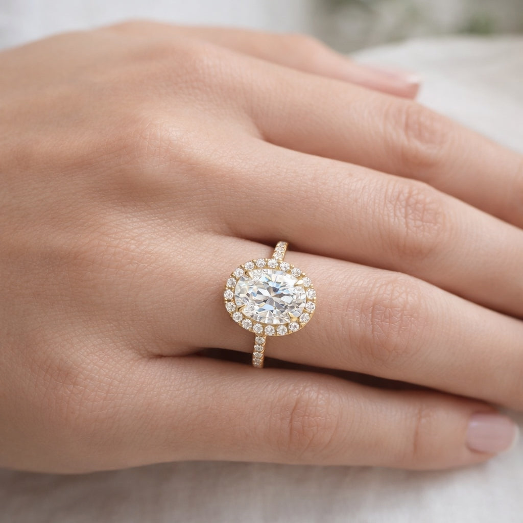 Oval Cut Halo Engagement Ring, ER1521