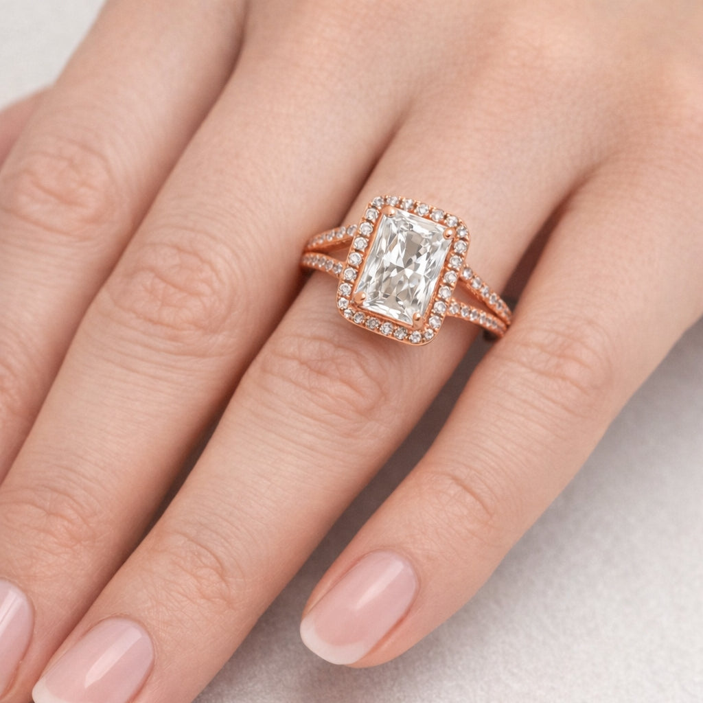 Radiant Cut Vintage Halo Engagement Ring, SO1366