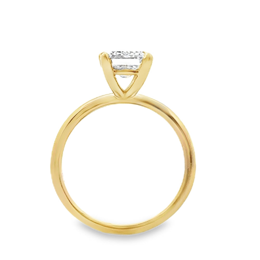 14K Yellow Gold Engagement Ring With Emerald Cut Center Stone -SOL1376