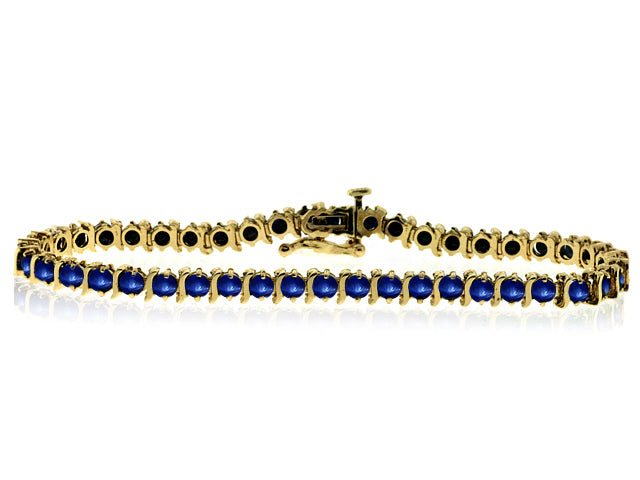 4.50 Carat 14k Yellow Gold Sapphire Bracelet - B01052