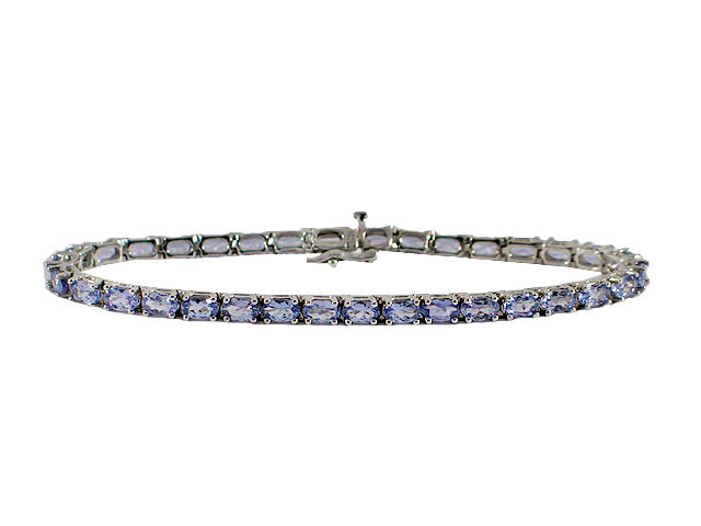 11.50 Carat 14k White Gold Tanzanite Bracelet - B01121
