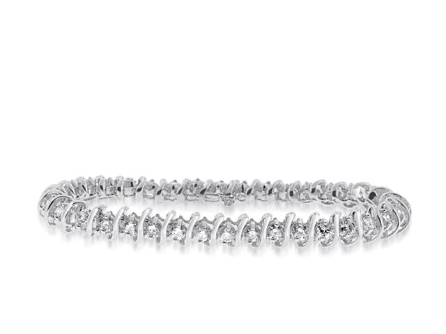 5.0 Carat 14k White Gold Diamond Bracelet - B01235