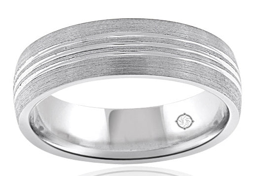 14k White Gold Wedding Band - BAND1119