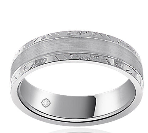 14k White Gold Wedding Band - BAND1131