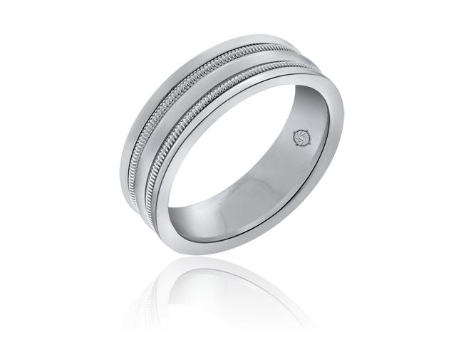 14k White Gold Wedding Band - BAND1200