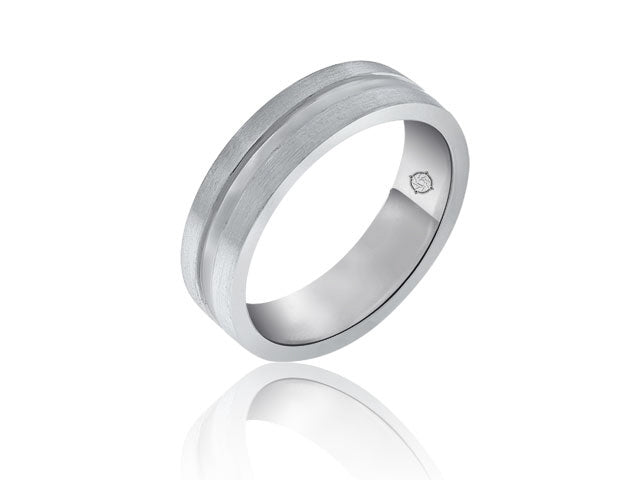14k White Gold Wedding Band - BAND1201