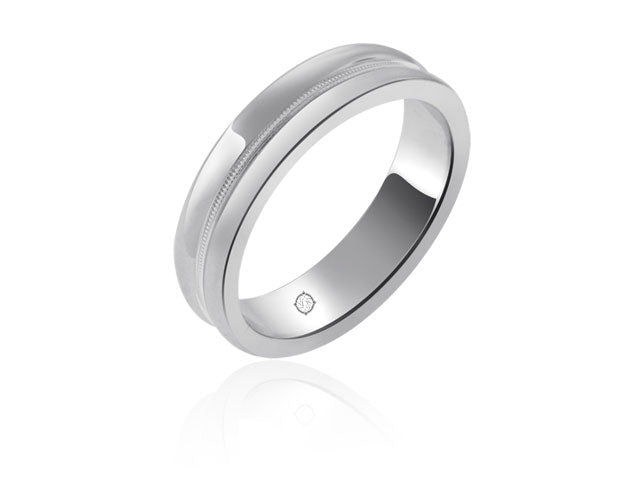 14k White Gold Wedding Band - BAND1204