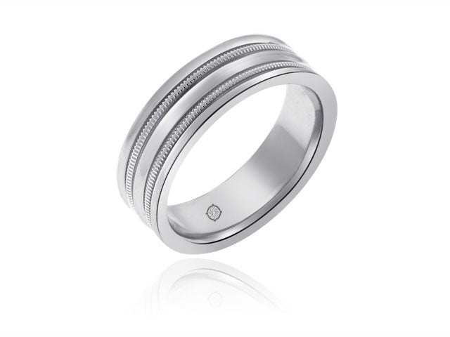 14k White Gold Wedding Band - BAND1207