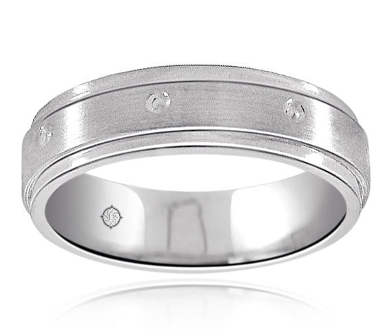 14K White Gold Wedding Band - BAND1346
