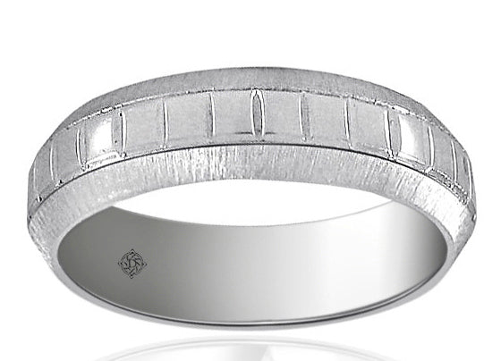 14K White Gold Wedding Band - BAND1376