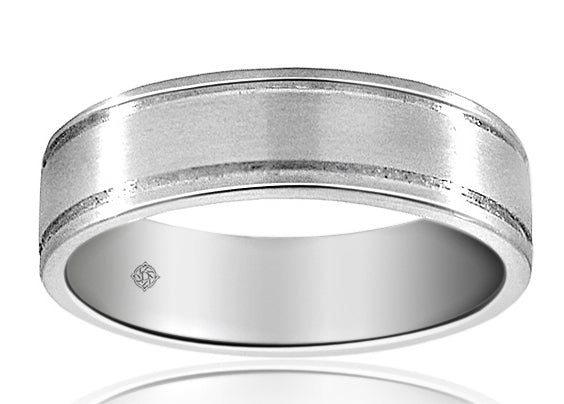 14K White Gold Wedding Band - BAND1702