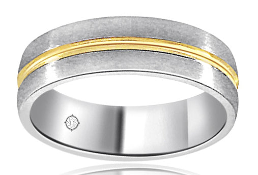 2Tone 14k Gold Wedding Band - BAND1753