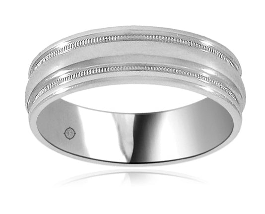 14K White Gold Wedding Band - BAND516