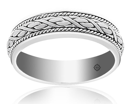 14k White Gold Wedding Band - BAND944