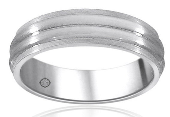 14k White Gold Wedding Band - BAND984