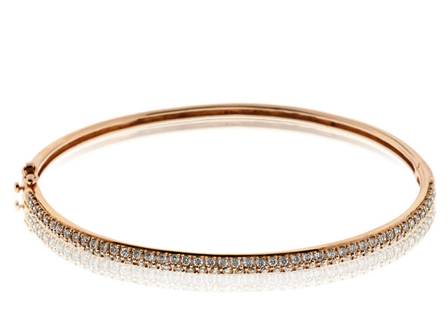 1.06 Carat 14k Rose Gold Diamond Bangle - BANG01036