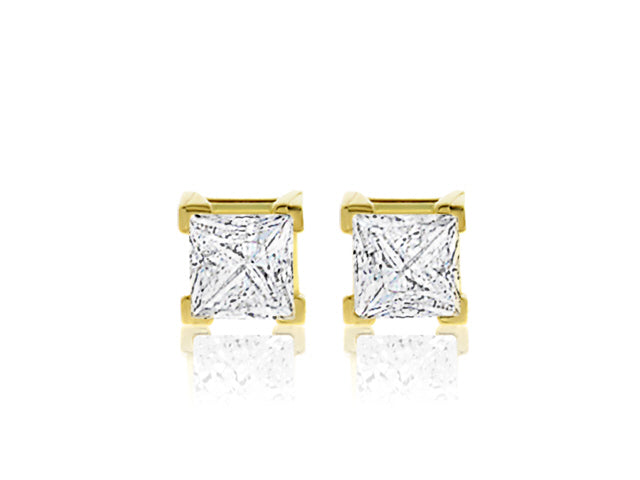 PRINCESS 0.25ctw DIAMOND STUDS - E01375