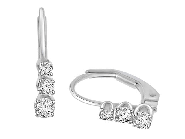 .25 Carat 14k White Gold Diamond Earrings - E74