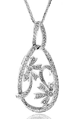 1.0 Carat 14k White Gold Diamond Pendant - PEN01045