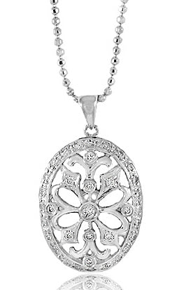 .40 Carat 18K White Gold Diamond Pendant - PEN01084