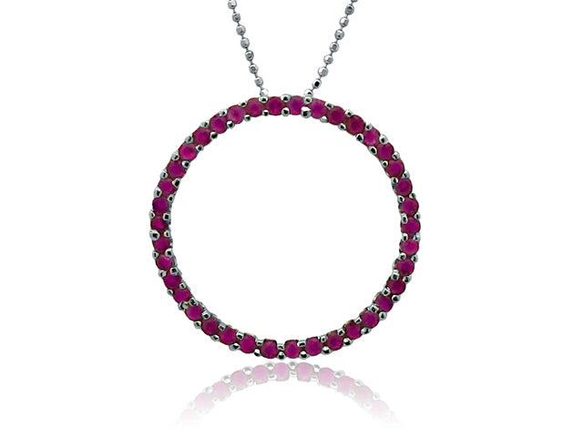 1.40 Carat 14k White Gold Ruby Pendant - PEN01194