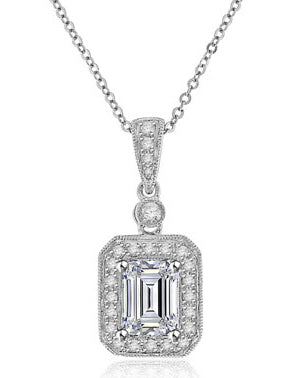 .75 Carat 14k White Gold Diamond Pendant - PEN132