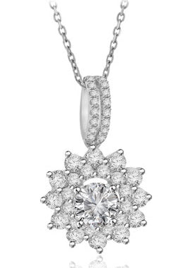1.71 Carat 14k White Gold Diamond Pendant - PEN133