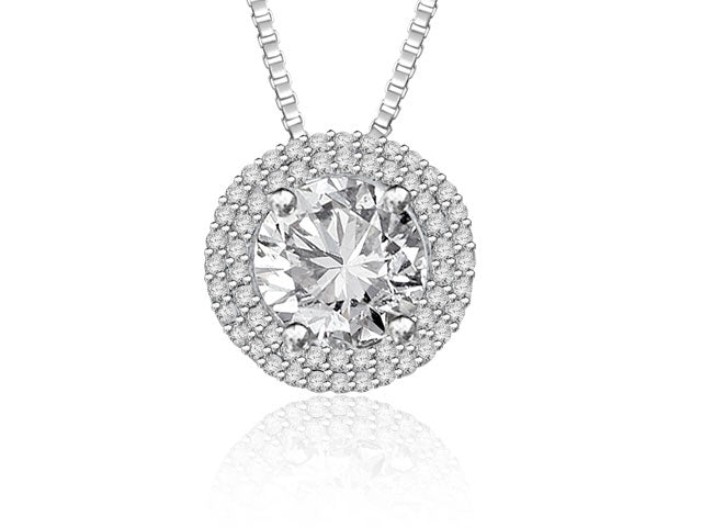 1.06 Carat 14k White Gold Diamond Pendant - PEN1495