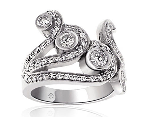 1.25 Carat 14k White Gold Diamond Cocktail Ring - R01147